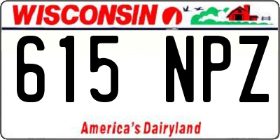 WI license plate 615NPZ