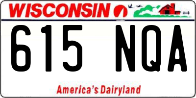 WI license plate 615NQA