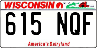WI license plate 615NQF