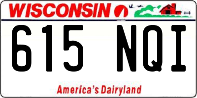WI license plate 615NQI