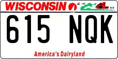 WI license plate 615NQK