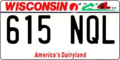 WI license plate 615NQL