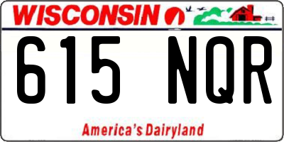 WI license plate 615NQR