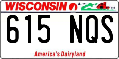 WI license plate 615NQS