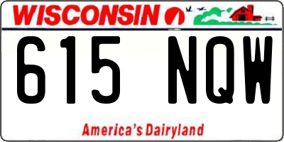 WI license plate 615NQW
