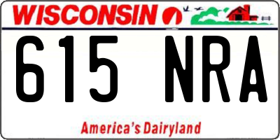 WI license plate 615NRA