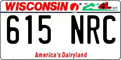 WI license plate 615NRC