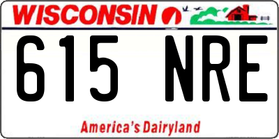 WI license plate 615NRE