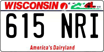 WI license plate 615NRI