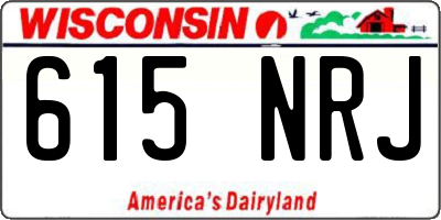 WI license plate 615NRJ
