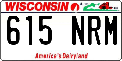 WI license plate 615NRM