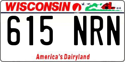 WI license plate 615NRN