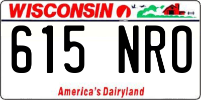 WI license plate 615NRO