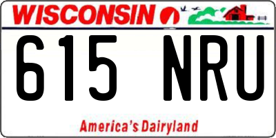 WI license plate 615NRU