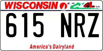 WI license plate 615NRZ