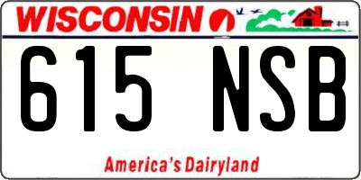 WI license plate 615NSB