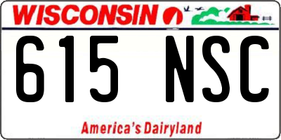 WI license plate 615NSC