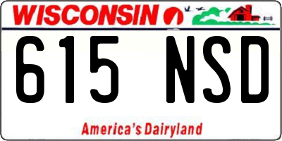 WI license plate 615NSD