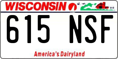 WI license plate 615NSF