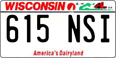 WI license plate 615NSI