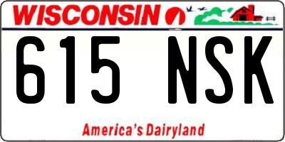 WI license plate 615NSK