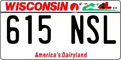 WI license plate 615NSL