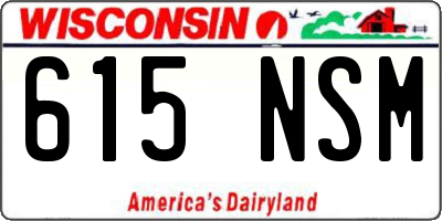 WI license plate 615NSM