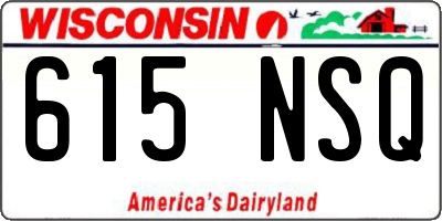 WI license plate 615NSQ