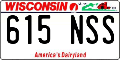 WI license plate 615NSS