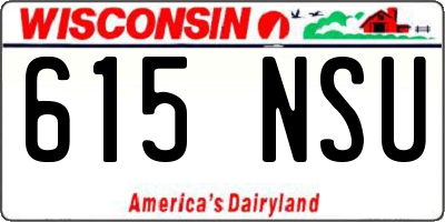 WI license plate 615NSU