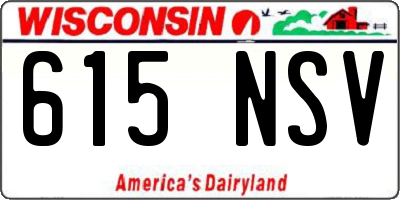 WI license plate 615NSV