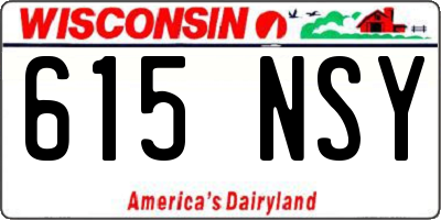 WI license plate 615NSY