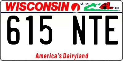 WI license plate 615NTE