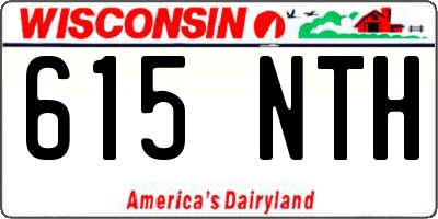 WI license plate 615NTH