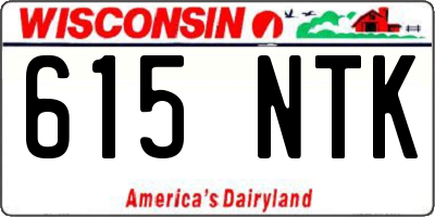 WI license plate 615NTK