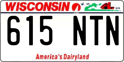 WI license plate 615NTN
