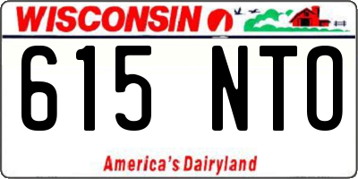 WI license plate 615NTO