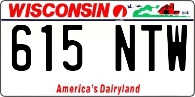 WI license plate 615NTW