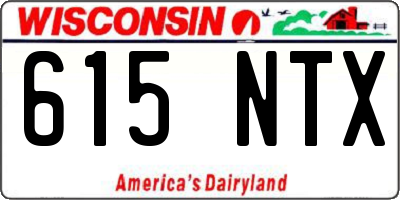 WI license plate 615NTX