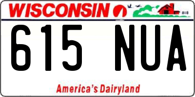 WI license plate 615NUA
