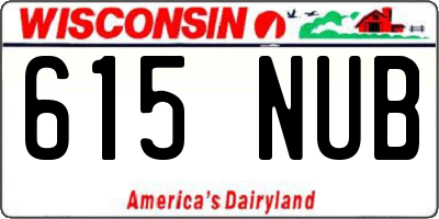 WI license plate 615NUB