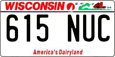 WI license plate 615NUC
