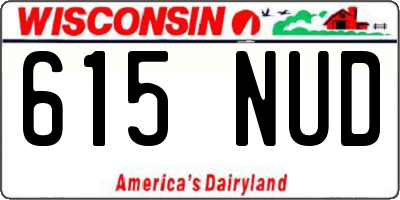WI license plate 615NUD