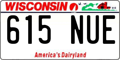 WI license plate 615NUE