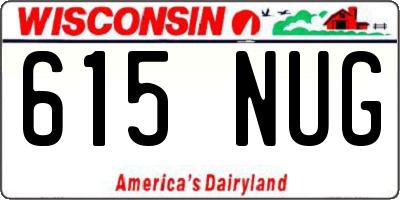 WI license plate 615NUG