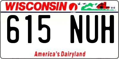 WI license plate 615NUH