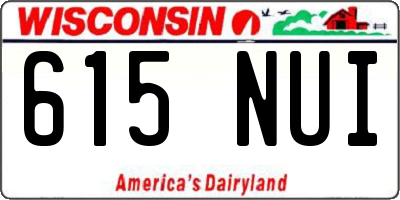 WI license plate 615NUI