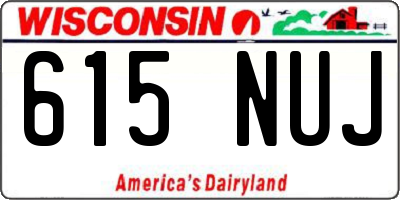 WI license plate 615NUJ