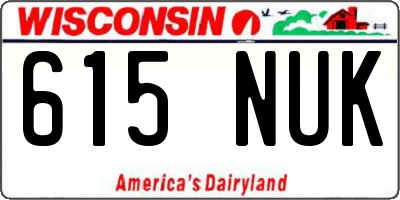 WI license plate 615NUK