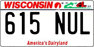 WI license plate 615NUL